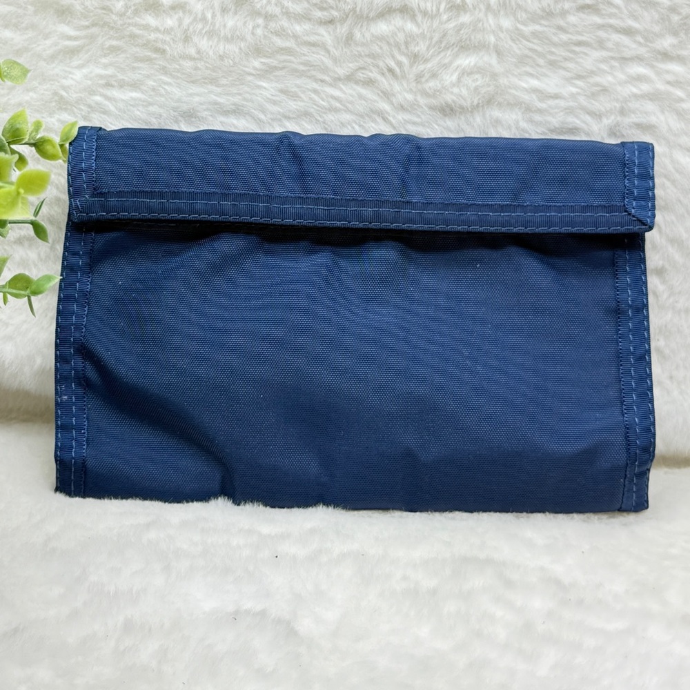 California Wallet Blue Nylon Toiletry Bag with Fold-Over Flap